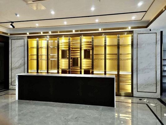 قاب فولادی ضد زنگ درب شیشه ای انبار شراب کابینت شراب سفارشی