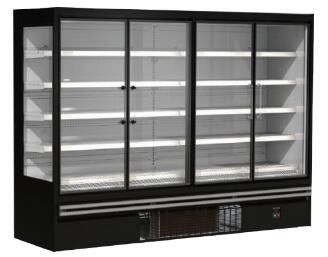 برای فروشگاه رفاه سوپرمارکت R290 چیلر درب شیشه ای عمودی 2/3/4 درب را وصل کنید
