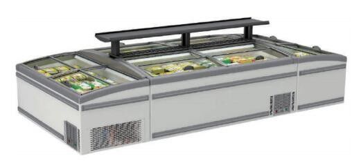 یخچال فریزر جزیره سوپرمارکت تاپ شیشه ای 500L-1000L استاتیک خنک کننده