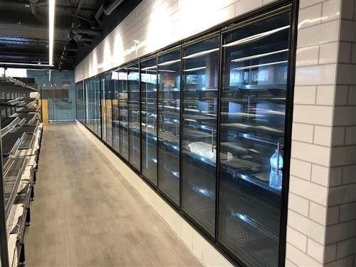 درب شیشه ای فریزر ایستاده Slimline نوع باریک، ضد زنگ مشکی
