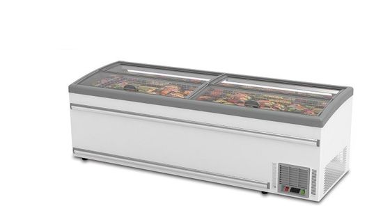 800L 1100L Glass Door Chest Freezer R290 R404A Island Freezer Island درهای کشویی